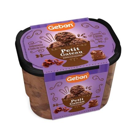Sorvete Gebon 2lt Especialidades Petit Gateau