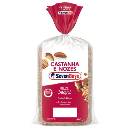 Pão integral seven boys castanha e nozes 40,2% integral pacote 400g