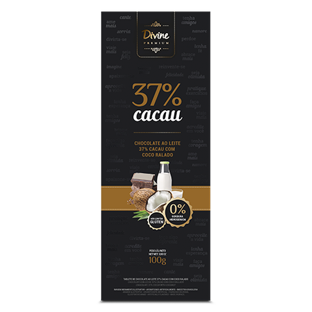 CHOC BAR DIVINE 100G AO LEITE 37% COM COCO