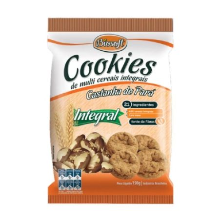 Biscoito cookies castanha/gotas de chocolate zero lactose biosoft 100g