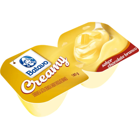 Sobremesa Láctea Chocolate Branco Batavo Creamy Bandeja 180g 2un
