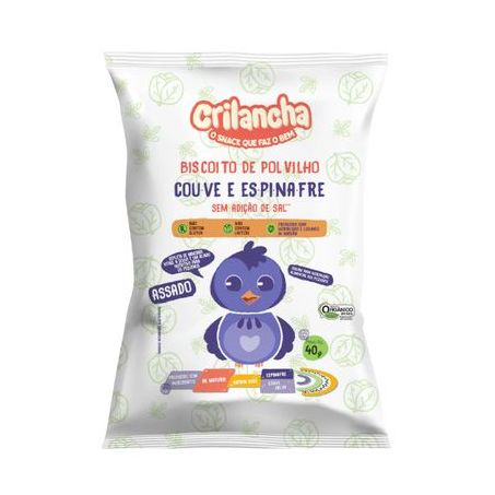 Biscoito de polvilho org crilancha 40g couve e espinafre