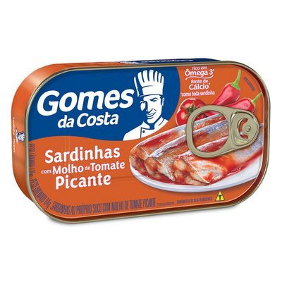 Sardinha com molho de tomate picante gomes da costa 125g
