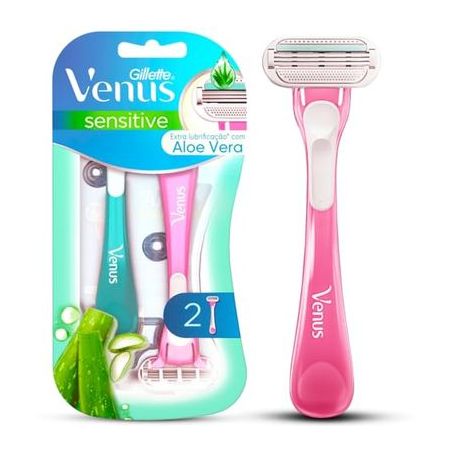 Aparelho de barbear venus sensitive com 2