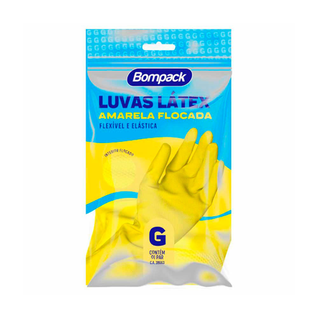 Luva Bompack Amarela Unidade Grande