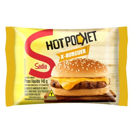 SANDUÍCHE CONGELADO X-BURGUER SADIA HOT POCKET