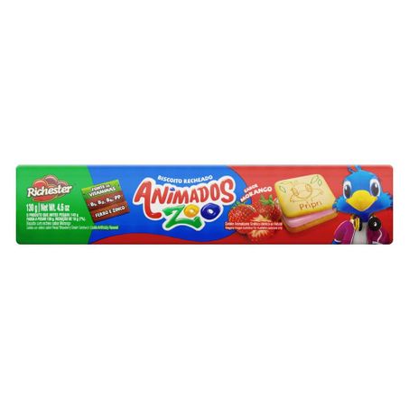 Bisc Richester Animados Rehc Morango 130G