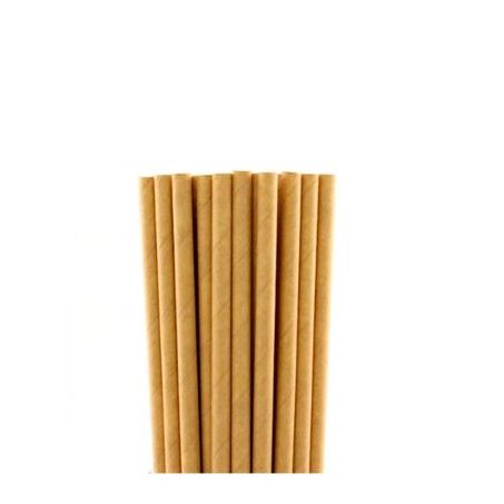 Canudo papel liso silver kraft com 20 unidades