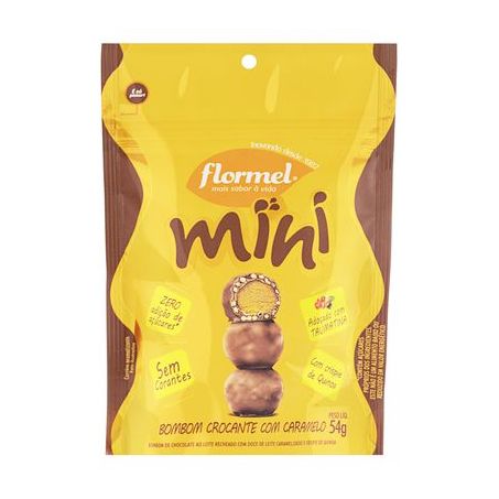 MINI BOMBOM FLORMEL 54G CROCANTE COM CARAMELO