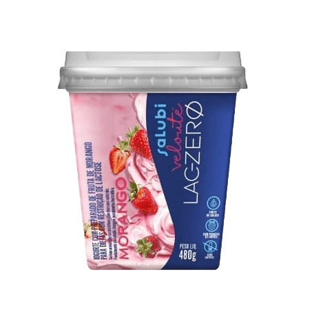 IOGURTE SALUBI VELOUTE 480G ZERO LACTOSE MORANGO