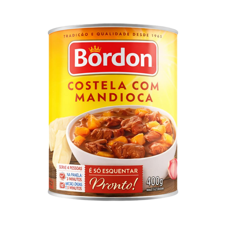 Carne Cozida Enlatada Bordon 400g - Costela com Mandioca
