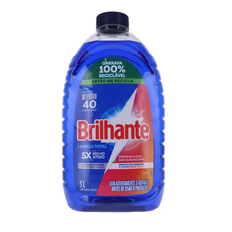 Sabão Líquido Brilhante 3 Litros - Limpeza Total