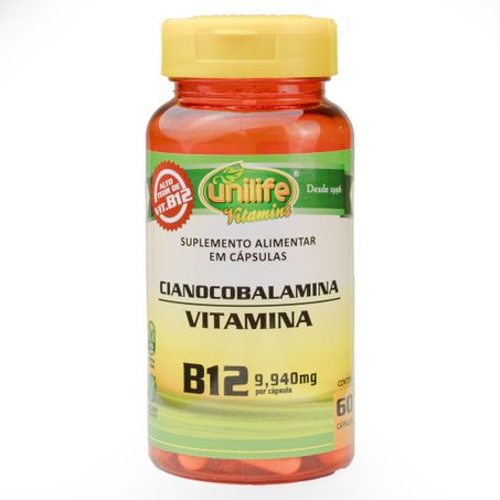 VITAMINA B12 CIANOCOBALAMINA 450MG 60 CAPS UNILIFE