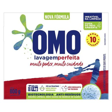 Sabão em pó omo lavagem perfeita 800g