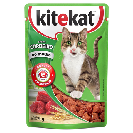 Ração para Gatos Kitekat 70g - Adultos - Cordeiro - Sachê