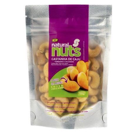 Castanha de caju natural nuts torrada e salgada 100g