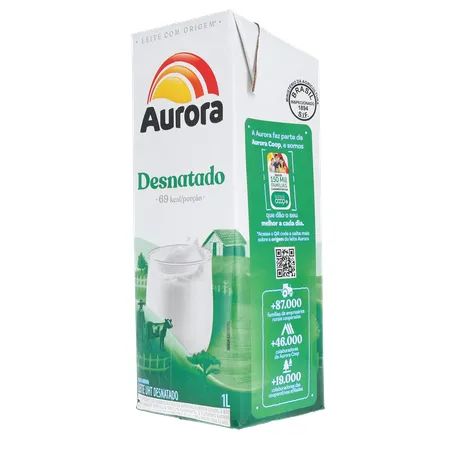 Leite aurora desnatado 1l 360-22