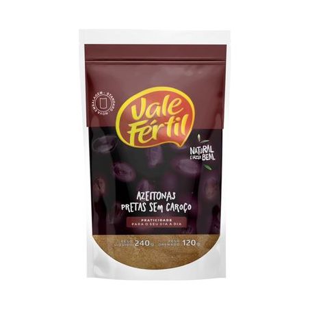 Azeitona Preta Sem Caroço Vale Fértil Sachê 120g