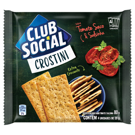 Biscoito clube social crostini tomate seco e salsinha 80g