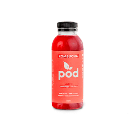 KOMBUCHA MORANGO E HIBISCO 400ML - POD