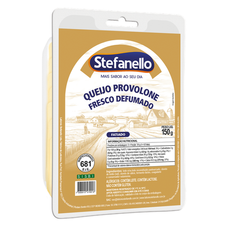 Queijo stefanello 150gr provolone fresco defumado fatiado