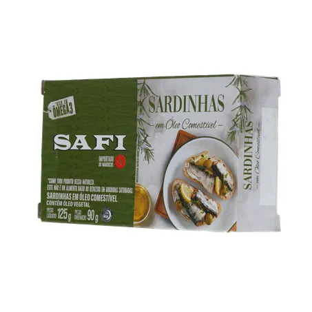 SARDINHA IMPORTADA MARROQUINA SAFI COM ÓLEO CAIXA 125G 360-4