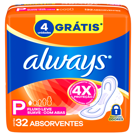 Absorvente always com abas cobertura suave c/32