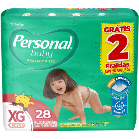 Fralda personal baby protect & sec mega