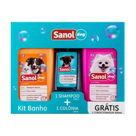 Kit Shampoo/Condicionador Colônia Sanol Dog