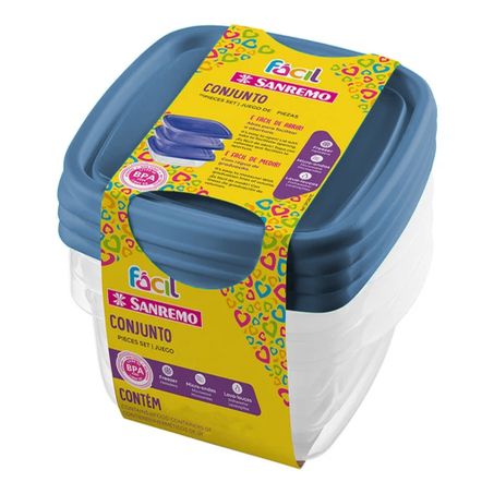 Conjunto 4 potes plástico sanremo 200ml