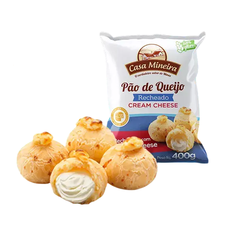 Pão de Queijo Casa Mineira Recheado Cream Cheese 400g