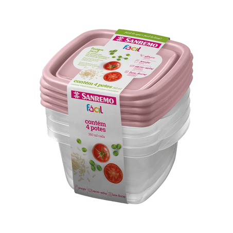 Pote sanremo sr122/4c 785ml conjunto com 4 peças