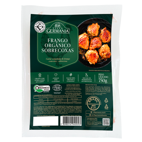 Sobrecoxa de Frango Villa Germânia Orgânico Congelada 750g