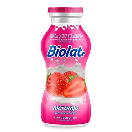 BEBIDA LÁCTEA BIOLAT MORANGO GARRAFA 180G