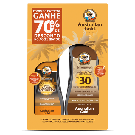 KIT AUSTRALIAN GOLD PROTETOR SOLAR+BRONZ