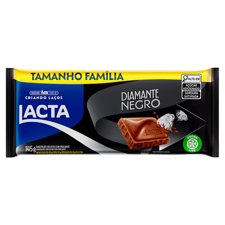 CHOCOLATE LACTA DIAMANTE NEGRO TAMANHO FAMILIA 145