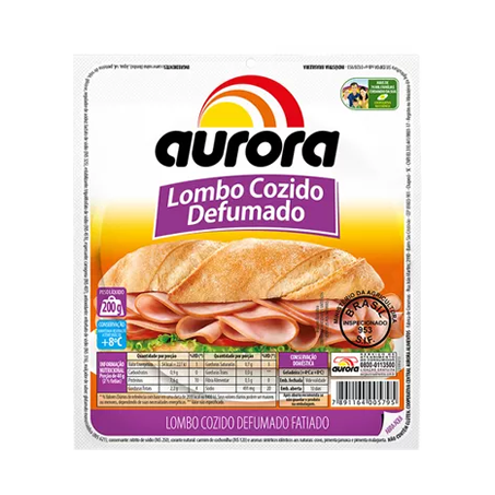 LOMBO COZIDO E DEFUMADO EM FATIAS AURORA
