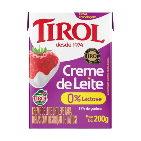 Creme de leite tirol zero lactose tp 200g