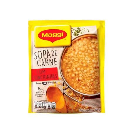 Sopa De Carne Com Conchinhas Maggi 63G