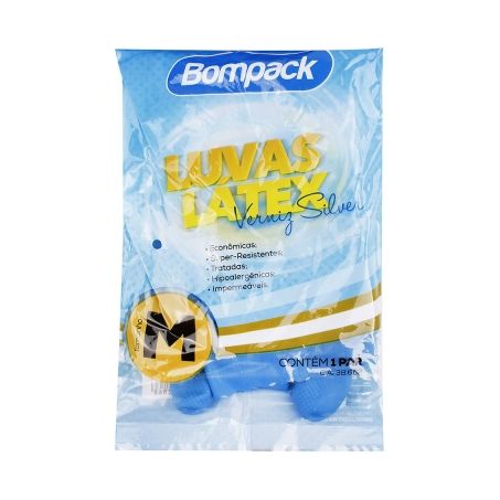 Luva bompack verniz azul media