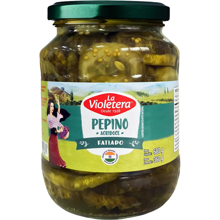 Pepino La Violetera 360g - Agridoce - Fatiado