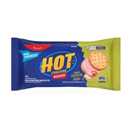 BISCOITO RECHEADO PARATI HOT CRACKER PEITO PERU 100G