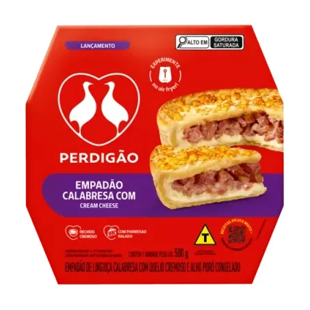 Empadão Perdigão Calabresa Com Cream Cheese Caixa 500g 
 