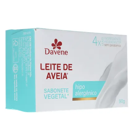 Sabonete Barra Vegetal Davene sem Perfume Leite de Aveia Clássico Caixa 90gr 360-32