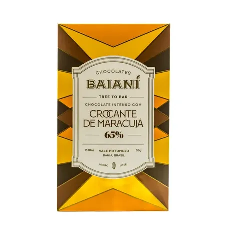 Baiani Chocolate Crocante Maracujá 58G 65 Cacau