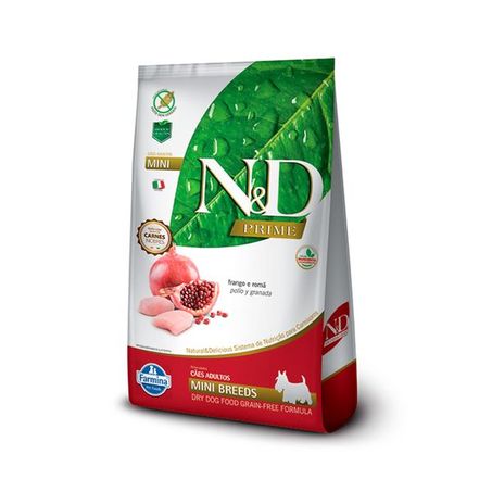 Ração Farmina N&D Prime para Cães Adultos de Raças Pequenas Sabor Frango e Romã 2,5Kg