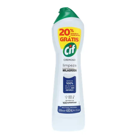 CIF Cremoso Limpeza Milagrosa remove 100 da sujeira 450 ml 360-35