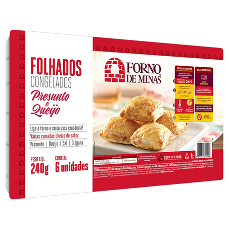 Folhado Forno de Minas 240g - Presunto e Queijo