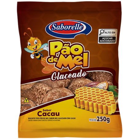 PAO DE MEL GLACEADO SABORELLE 250G CACAU