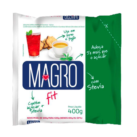 Açúcar Magro Light com Stevia Pacote 500G
